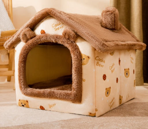 Foldable Pet House – Warm, Cozy & Portable Bed for Dogs & Cats