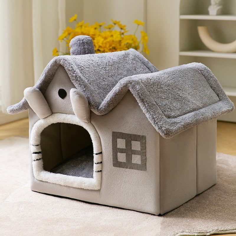 Foldable Pet House – Warm, Cozy & Portable Bed for Dogs & Cats
