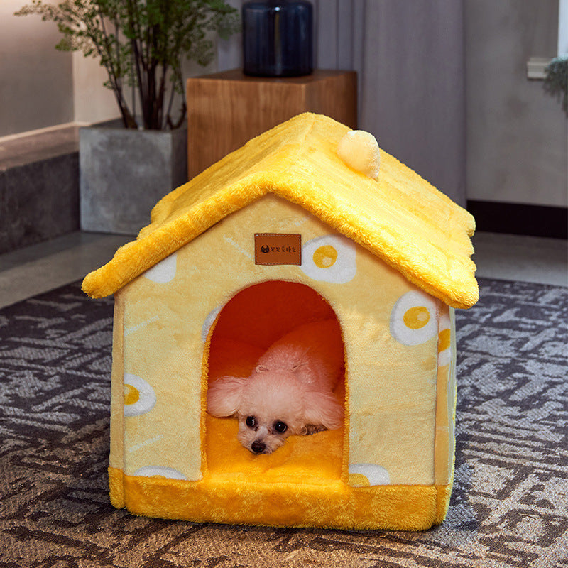 Foldable Pet House – Warm, Cozy & Portable Bed for Dogs & Cats